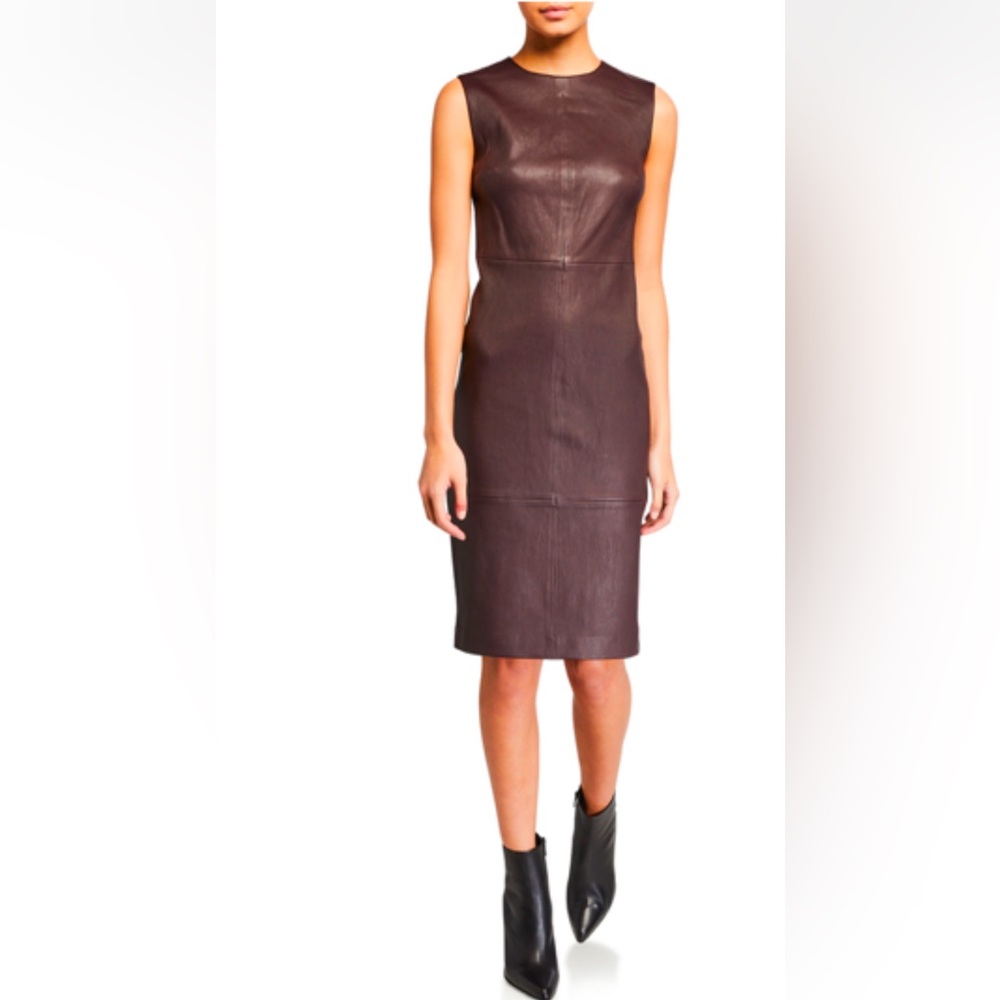 WOMENS LAMBSKIN LEATHER VINCE SHIFT DRESS, SIZE 4